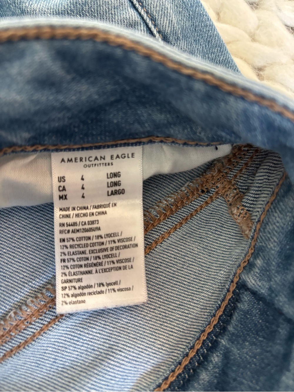 American Eagle Outfitters Light Blue Wide-Leg Cargo Jeans - Picture 3 of 3